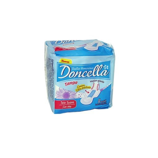 Toallitas con alas Tanga Doncella x 8 Unid