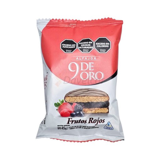Alfajor 9 de Oro x 45 gr. - Frutos Rojos