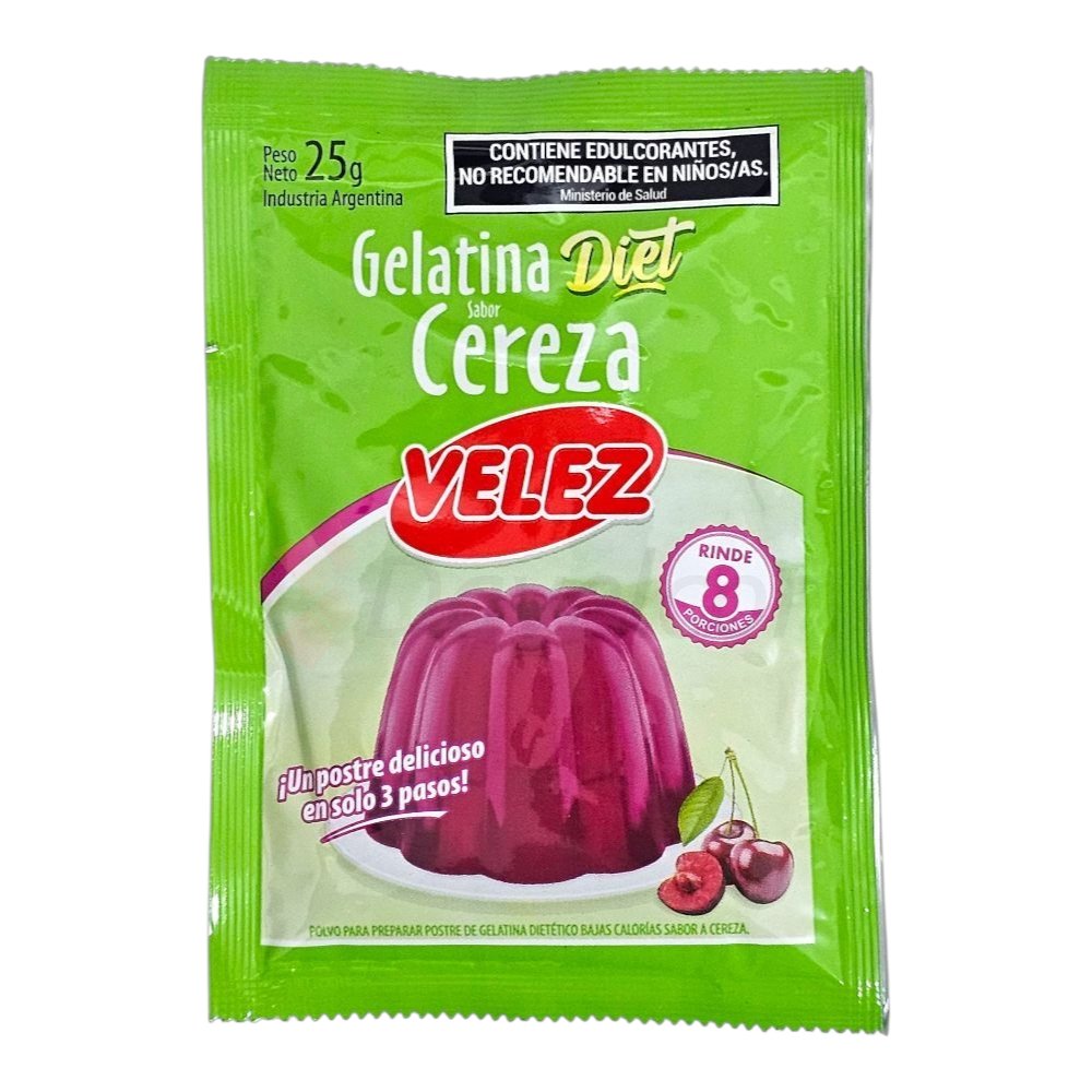 Gelatina Diet Cereza Velez x 25 gr