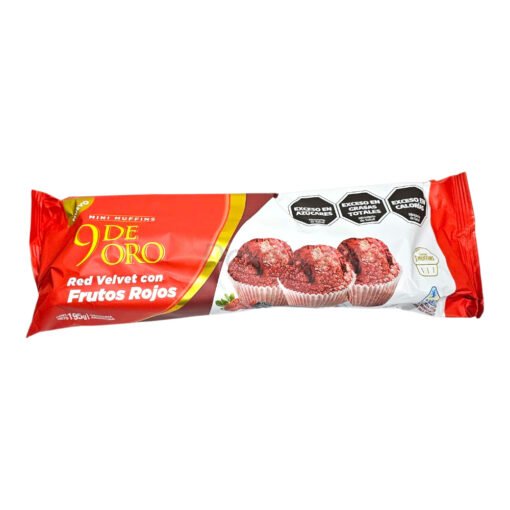 Muffins 9 de oro x 150gr - Red velvet