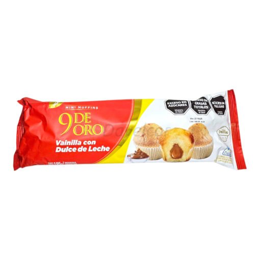 Muffins 9 de oro x 150gr - con dulce de leche