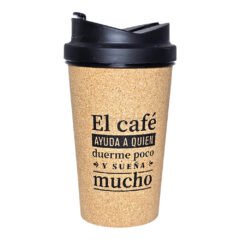 Vaso Cafe corcho con frases x 550 cc